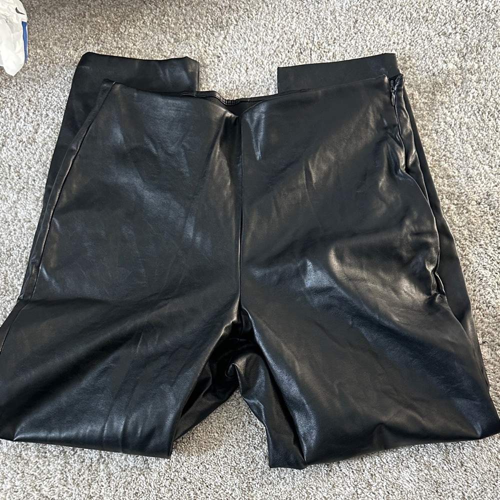 Black Faux Leather Leggings